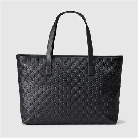 black gucci tote|gucci tote black leather.